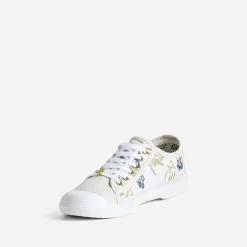 Tennis LE TEMPS DES CERISES beige broderies or