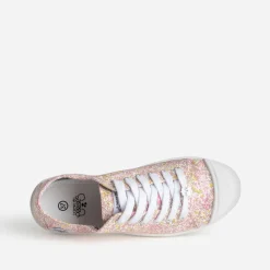 Tennis LE TEMPS DES CERISES blanche toile fleurie