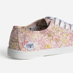 Tennis LE TEMPS DES CERISES blanche toile fleurie