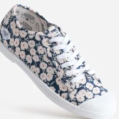 Tennis LE TEMPS DES CERISES marine en toile imprimée fleurs