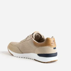 Tennis LEE COOPER beige en mesh détails camel