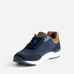 Tennis LEE COOPER marine en mesh détails marron