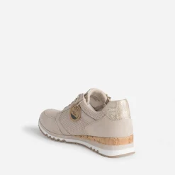 Tennis MARCO TOZZI beige et imprimé python