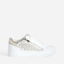 Tennis MARCO TOZZI blanche et dorée motifs ajourés