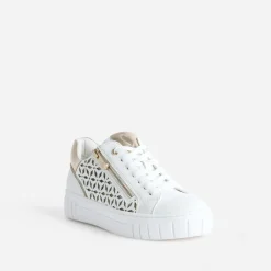 Tennis MARCO TOZZI blanche et dorée motifs ajourés