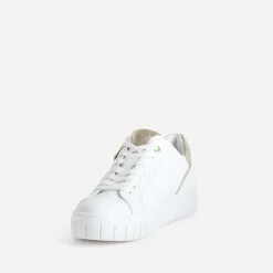 Tennis MARCO TOZZI blanche et dorée motifs ajourés