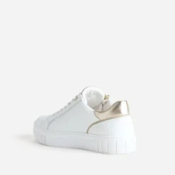 Tennis MARCO TOZZI blanche et dorée motifs ajourés