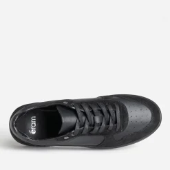 Tennis noire cuir bi-matière