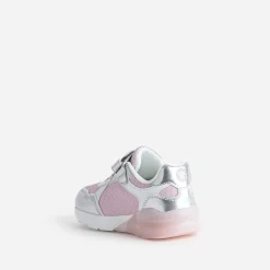 Tennis PAT PATROUILLE rose et argent semelle lumineuse