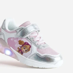 Tennis PAT PATROUILLE rose et argent semelle lumineuse