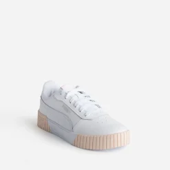 Tennis PUMA blanche et pêche à plateforme