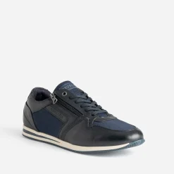 Tennis REDSKINS bleu marine en cuir et toile