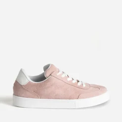 Tennis rose cuir velours