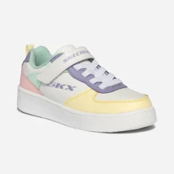 Tennis SKECHERS blanche, jaune, parme, vert, rose
