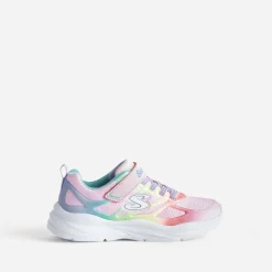 Tennis SKECHERS rose et fluo arc-en-ciel