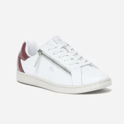 Tennis TBS blanche en cuir à zip