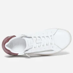 Tennis TBS blanche en cuir à zip