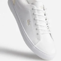 Tennis TBS blanche et or en cuir