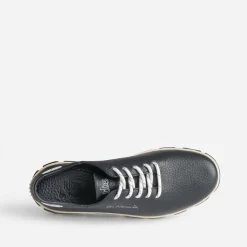 Tennis TBS bleu marine en cuir à semelle bicolore