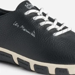 Tennis TBS bleu marine en cuir à semelle bicolore