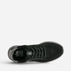 Tennis TBS noire cuir velours