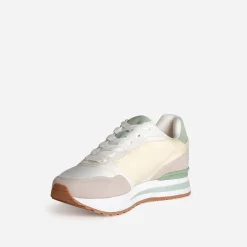 Tennis TEXTO blanc, beige, jaune, vert