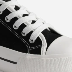 Tennis TEXTO noire éco-conçue à semelle plateforme