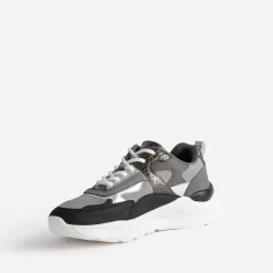 Tennis TEXTO noire, grise et argentée