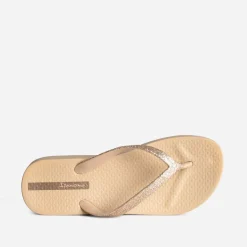 Tong IPANEMA beige plateforme et brides pailletées