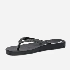 Tong IPANEMA noire à brides pailletées