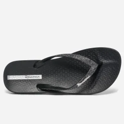 Tong IPANEMA noire à brides pailletées