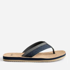 Tong marine sur semelle effet liège