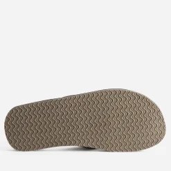 Tong marron brides textile tressées