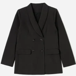 Veste de costume TEXTO noire boutonnage croisé